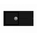 Aquaperla Carysil Granite Kitchen Sink Single Bowl With Drainer Board Top/Flush/Under Mount 1000x500x200mm - JAK Appliances