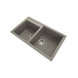 Aquaperla Carysil Granite Kitchen Sink Double Bowls Top/Flush/Under Mount 860x500x205mm - JAK Appliances