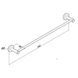 Aquaperla Lucid Pin Lever Series Single Towel Rail 790mm (Cuttable) - JAK Appliances