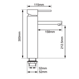 Aquaperla Lucid Pin Lever Series Tall Basin Mixer - JAK Appliances