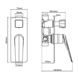 Aquaperla AU Series Shower/Bath Wall Mixer with Diverter - JAK Appliances