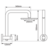 Aquaperla 8'' Round Shower Station Top Water Inlet  530mm - JAK Appliances