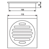 Aquaperla Square Floor Waste Shower Grate Drain Outlet 100mm - JAK Appliances