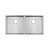 Aquaperla Round Handmade Corner Double Bowls Top/Undermount Kitchen Sink 865x440x200mm - JAK Appliances