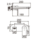 Aquaperla VOG Series Bathtub/Basin Wall Mixer with Spout