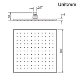 Aquaperla Square Brass Rainfall Shower Head 300mm - JAK Appliances