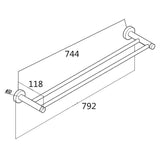 Aquaperla Lucid Pin Lever Series Double Towel Rail 790mm (Cuttable) - JAK Appliances