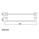Aquaperla Blaze Series Single Towel Rail 600mm - JAK Appliances