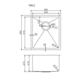Aquaperla Handmade Top/Undermount Double Bowl Kitchen/Laundry Sink 390x450x215mm - JAK Appliances