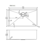 Aquaperla Handmade Top/Undermount Single Bowl Kitchen/Laundry Sink 762x457x254mm - JAK Appliances