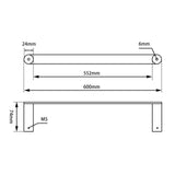 Aquaperla Rushy Series Single Towel Rail 600mm - JAK Appliances