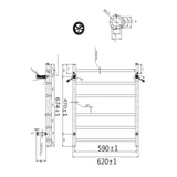 Aquaperla Square Electric Heated Towel Rack 6 Bars - JAK Appliances