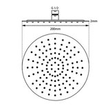 Aquaperla Super-slim Round Rainfall Shower Head 200mm - JAK Appliances