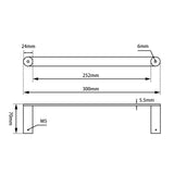 Aquaperla Rushy Series Hand Towel Rail 300mm - JAK Appliances