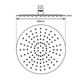 Aquaperla Super-slim Round Rainfall Shower Head 400mm - JAK Appliances