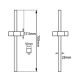 Aquaperla Square Wall Mounted Sliding Rail with Water Hose & Wall Connector Only - JAK Appliances