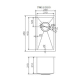 Aquaperla Handmade Top/Undermount Double Bowl Kitchen/Laundry Sink 250x450x215mm - JAK Appliances