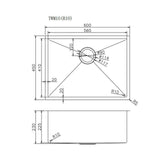 Aquaperla Handmade Top/Undermount Double Bowl Kitchen/Laundry Sink 600x450x230mm - JAK Appliances