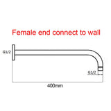 Aquaperla Round Wall Mounted Shower Arm 400mm - JAK Appliances