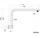 Aquaperla Square Swivel Shower Arm - JAK Appliances