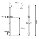 Aquaperla Right Angle Round Top Inlet Shower Rail - JAK Appliances