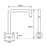 Aquaperla Round Top Water Inlet Shower Rail 300mm - JAK Appliances