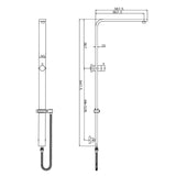 Aquaperla 8'' Square Wide Rail Shower Station Top Water Inlet with 3 Functions Handheld - JAK Appliances
