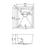 Aquaperla Handmade Top/Undermount Double Bowl Kitchen/Laundry Sink 380x440x200mm - JAK Appliances